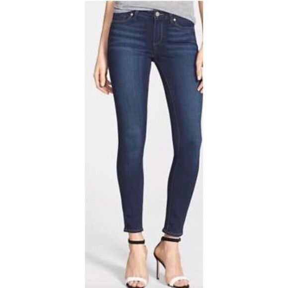 PAIGE Verdugo Ankle Mid Rise Skinny Jeans Bowie Wash Medium/Dark Wash Size 27 - Picture 1 of 7